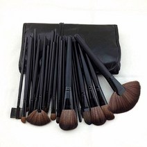 전문 메이크업 브러쉬 세트 도구 메이크업 세면 용품 키트 양모 브랜드 메이크업 염소 헤어 브러쉬 세트 pinceaux maquillage 24 개, Black, 폴란드