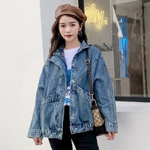 레트로 특이한 데님 청 자켓 트러커 빈티지 올드스쿨 라이더 바이크 대학생 20대 개강