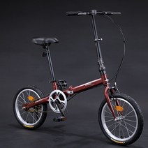 JINGHENG 16인치 성인 접이식 자전거 MTB 미니벨로 폴딩, 브레이크 레드_16 인치