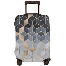 바퀴 달린 여행 가방호완그라디언트 큐브 탄성 수하물 커버 지퍼 여닫이 두꺼운 보호대 유니버설 핏