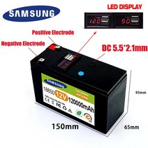 신제품 분무기 12V 120Ah 3S6P 볼트 내장 고전류 30A BMS 18650 리튬 배터리 팩 전기 자동차, 03 50000mAh