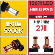 싼타페DM H8 타입 화이트 5900K LED 안개등 좌우 2개 세트