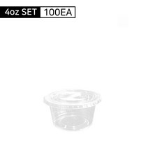 카페노리 4온스 투명컵 평뚜껑 100개 세트 과일컵, 1개