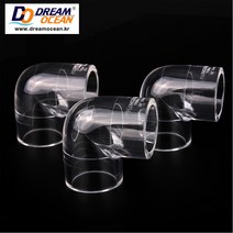 산킹 투명 아크릴 90도 엘보 (20mm 25mm 32mm 40mm) pvc엘보 파이프 고정 소켓 PVC 수족관 배관자재 배관부속 배관용품 플라스틱, 1개