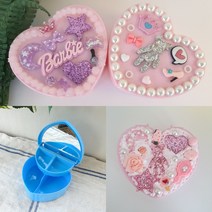 2단 보석함꾸미기세트 파츠 글루 포함 집콕놀이, 투명펄핑크, 하트토끼