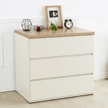 안방 침실 화장대겸용 3단 깊은 서랍장 800 실내인테리어 다이닝룸 홈카페, 오크화이트