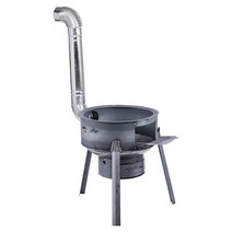 목탄난로 야외 스토브 장작난로 불멍 화로대 농업용, 43cm(두께 2.7) + 용광로 고리 3개