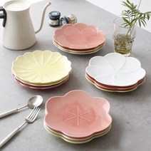 [테이블코디] [일본수입] 오다포터리 플라워 접시 17cm - 4type 3color, 상세 설명 참조