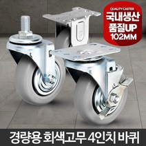 부드러운 고무 회색 드레싱카트 무소음 바퀴 캐스터 회전, 1개, 볼트회전