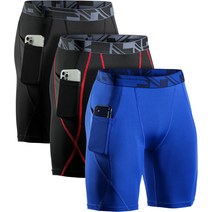 [ATHLIO] 스포츠웨어 컴프레션 맨즈 스포츠 쇼츠 포켓 첨부 쇼트 타이츠 3장 스퍼츠 [UV컷·흡한 속건] 컴프레션 웨어 스포츠 이너 러닝 트레이닝 웨어 언더웨어 BSP26-KRUXL