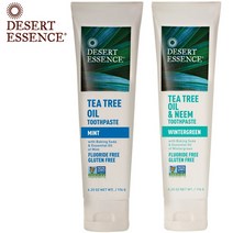 Desert Essence 티트리오일치약 민트맛 Neem치약 무불소 176g 2종택1, 무불소 그린