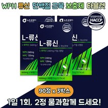 WPH 농축유청단백질분말 프로틴 루신 뉴신 순수유청단백질 류신아미노산 leucine 90정 3박스