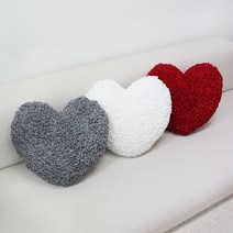 엠버 솔리드 하트쿠션 국내제작, 화이트(솜포함가)