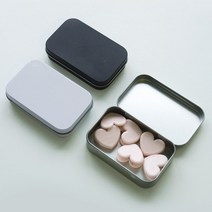 사각 틴케이스 철제 케이스 2size 3color 알루미늄 정리 보관함, L 실버