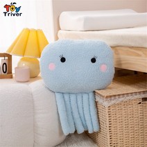 조개 쿠션 핑크벨벳 방석 쇼파 대형 귀여운 불가사리 문어 쉘 크랩 플러시 장난감 박제 동물 인형 소프트 베개 키즈 어린이 소녀 카와이 룸 장식 선물, [02] Octopus