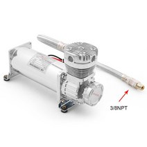 서스펜션 자동차부품에어 서스펜션 압축기 범용 1/4NPT 또는 3/8NPT 크롬 200PSI 480C 12V 키트 BX102151-S, 01 3 8NPT