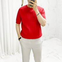 아도르클래식 꽈배기 라운드 5컬러 니트 반팔티
