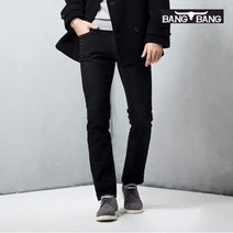 뱅뱅 뱅뱅 남성 플리스 본딩 기모데님 검정_N5E1