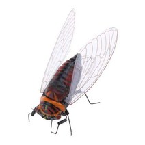 shangren 3x 현실적인 동물 곤충 냄비 걸이 냉장고 자석 정원 장식 매미, 7.5x 3cm, 클레이