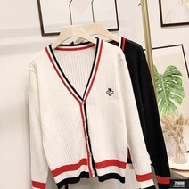 가바바 여성 가디건 작은 꿀벌 니트 브이넥 가디건 G55824