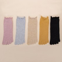 에브리테일 여성 물결 중목 발가락 양말 5켤레 세트