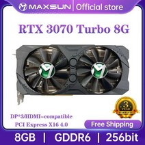 그래픽 카드 비디오 MAXSUN 풀 뉴 RTX 2060 3060 iCraft 6GB GDDR6 3050 1660 3060Ti 3070데스크탑 컴퓨터 용 게임용 호환, 01 3070 Turbo 8G