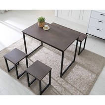카페 업소용 심플스틸 4인용 식탁 테이블(100cm 3색) 거실용 주방 20평 긴, 그레이