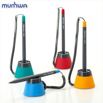 문화 스톱펜에스 부착형 데스크 볼펜 사무용 은행