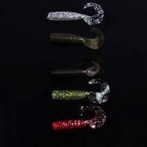 [558]2인치그럽웜12개 쏘가리/꺽지/볼락 (10봉), 2인치 10봉, 칼라랜덤발송