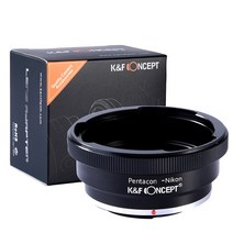K&F Concept 마운트 어댑터 Pentacon 6 Kiev 60 렌즈- Nikon 카메라 장착용 NikonD90 D300 D700 D7100 D7000 등 전용, 01 Black_01 니콘 호환 F 마운트