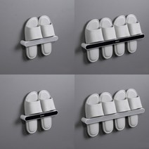슬리퍼 정리대 욕실화 실내화 꽂이 거실화 거치대, 싱글형(블랙), 1개