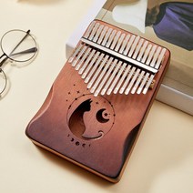 17 키 kalimba 그라디언트 색상 디자인 엄지 피아노 마호가니 우드 바디 학습 도서 튜닝 해머가있는 악기, a
