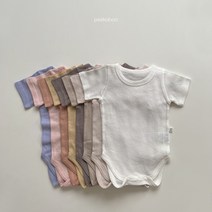 피카부 퐁퐁반팔수트 (6M-18M) 여름 매쉬소재 신생아 아기 돌 내의 바디수트
