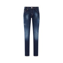 PHILIPP PLEIN 필립플레인 #PHILIPP 라스트 찬스 남성 하트 핫픽스 스트레이트 데님 팬츠 - 블루