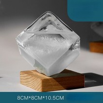 스톰글라스 워터 큐브 일기 예보 폭풍우 데스크탑 거실 홈 데코레이션, 1.Small transparent