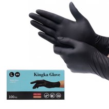 다주자 킹카 니트릴장갑 100매 미용실 업소용 일회용 검정 고무장갑, 200매, 중(M)