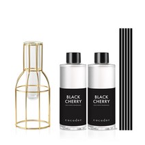 코코도르 와이어 화병/골드/소 + 리필액 200ml X 2개, 0001_와이어화병/골드+스틱33/5P/블랙, 30_리필/소프트런더리X2