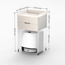 로봇청소기수납장 로봇청소기장 로보락수납장 로봇청소기선반 수납 협탁 로봇청소기보관함 모듈형, 베이지+바퀴