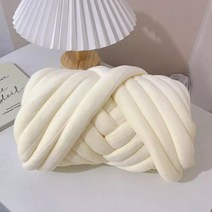벨벳 자이언트얀 1kg 빅얀 패브릭얀 점보얀 핑거니팅 핸드 손뜨개 가방 방석 뜨개실 아이친구, 아이보리