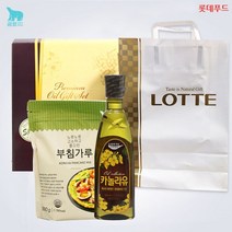 롯데선물세트 카놀라유 부침가루 2종세트/명절선물세트, 1세트