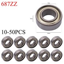 스케이트보드 인라인 롤러 베어링 10-50 피스 볼 베어링 깊은 홈 미니어처 스케이트 보드 스쿠터 3D 프린터, 08 687ZZ