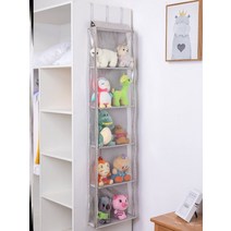 다용도 옷걸이형 수납함 벽걸이 문걸이 3단 4단 5단 포켓정리함 솜인형 수납정리함, E개