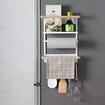 일본직발송 4. 키친 페이퍼 홀더 sisters 냉장고 사이드랙 자석랙 다기능수납랙 소품정리 공간유효활용 냉, One Size_하크, 하크