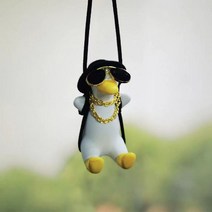 그네타는 룸미러 걸이 실내 꾸미기 자동차 인테리어 걸이 오리 장식 인형 악세사리, A2블랙모자 힙합 오리