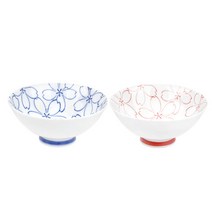 [로얄키친]벚꽃공기 일제식기 일본가정식그릇 예쁜도자기 감성 신혼살림 다이어트식기, 벚꽃공기레드