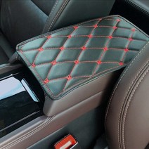포드 탐험가를위한 가죽 자동차 팔걸이 매트 탐험 EVOS 시작 C-MAX 가장자리 에베레스트, 03 black and red