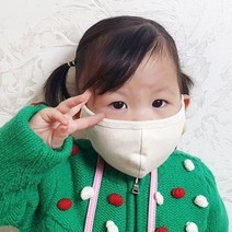 셀러허브 생활리빙 [들꽃잠] 어린이용 유기농 면마스크(낱개) 자체제작 국산, 기본
