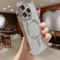 패딩수선패치 패딩패치 수선 옷수선패치 럭셔리 일렉트로플레이트 맥세이프 호환 무선 충전 휴대폰 케이스 아이폰 14 13 12 11 프로 맥스 플러스 소프트 범퍼 반짝이 커버, [09] 은