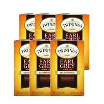 트와이닝 얼 그레이 홍차 디카페인 35g 20티백 Twinings Earl Grey Black Tea Decaffeinated, 6팩