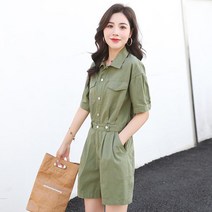 여성 골프점프수트 골프원피스 여름 코튼 카고 반바지